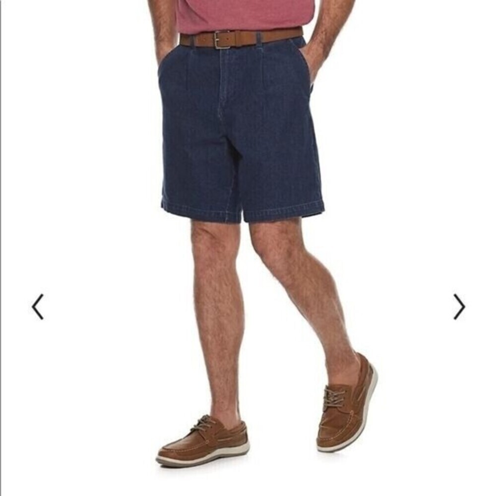 CROFT & Barrow Men Comfort Pleated Flat Front Shorts Size 29